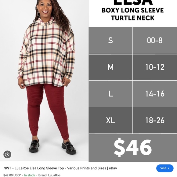 LuLaRoe Elsa top, NWT, XL(18-26) - Picture 9 of 9